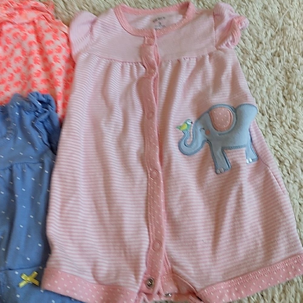 EUC Bundle Carter's Rompers 3 Month - Picture 2 of 4